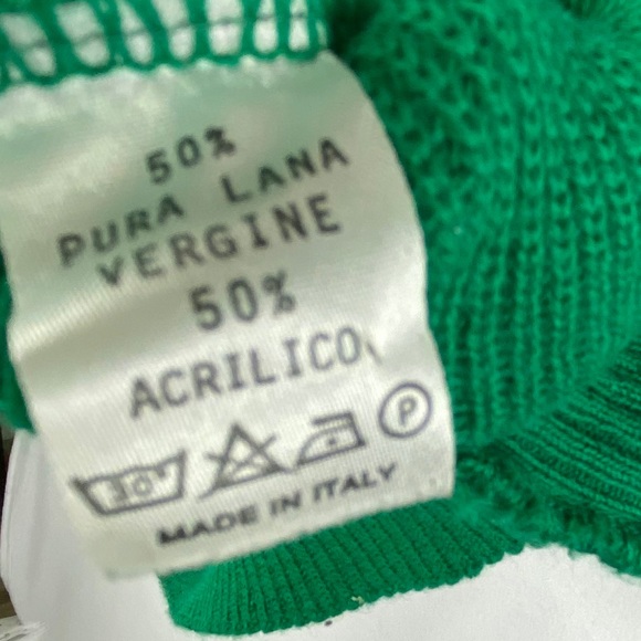 VTG 80’s Rare Navigare Men’s Green Sweater with Green Nylon Embellishments. - Picture 12 of 12